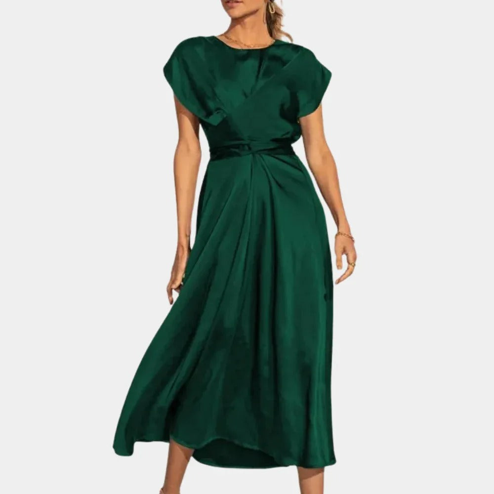 Satin Elegance Lace-Up Party Dress