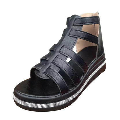 Crystal Glow Gladiator Wedge Sandals