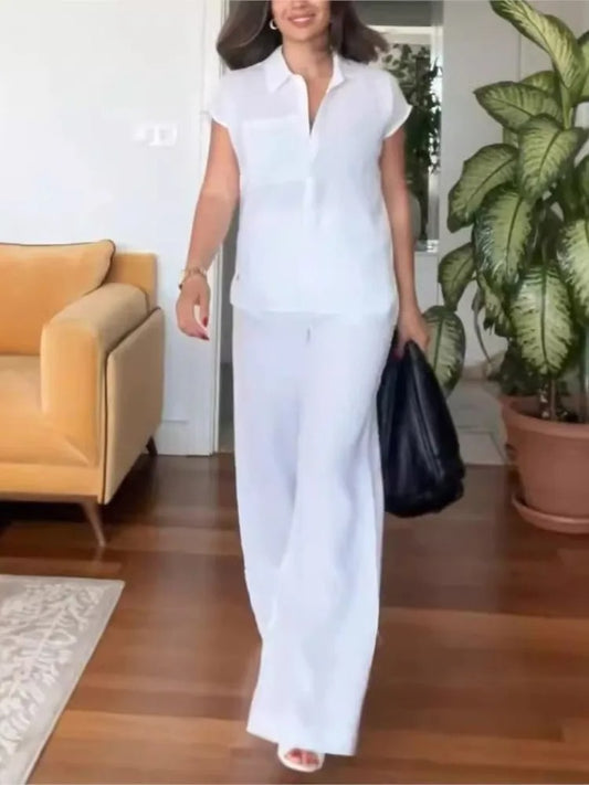 Chic Cotton Linen Two-Piece Set