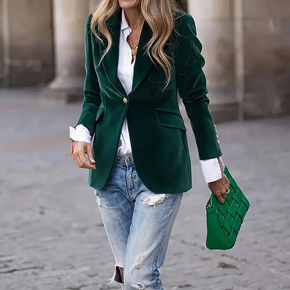 Women's Slim Fit Long Sleeve Formal Jacket