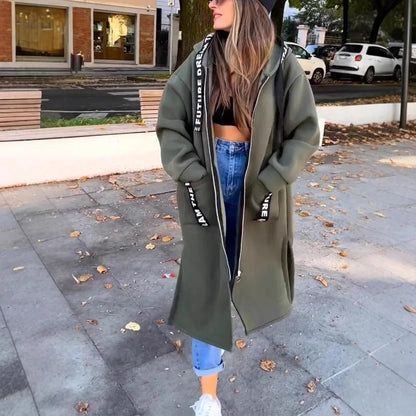 Hooded Zipper Cardigan Coat