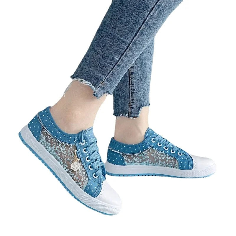 Breezy Mesh Denim Flats