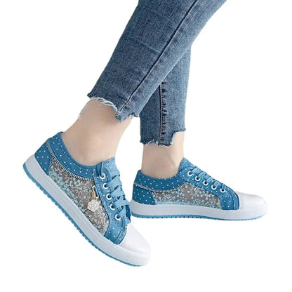Breezy Mesh Denim Flats