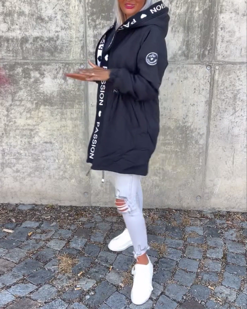 Women's Hooded  Zipper Jacket