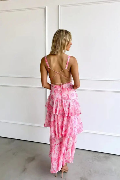 Breezy Halter Neck Ruffle Beach Dress
