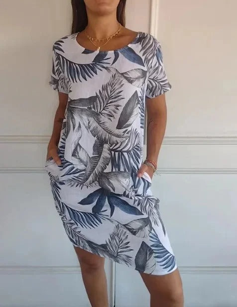 Effortless Printed Knee-Length Dress