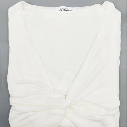 Vibe Slim V-Neck Crop Top