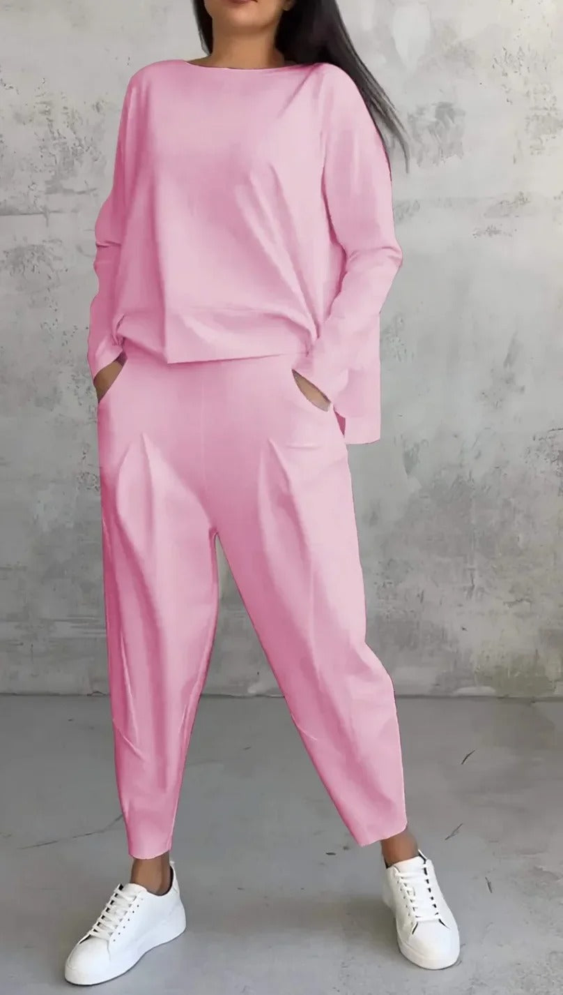 Elegant Two-Piece Casual Pant Set