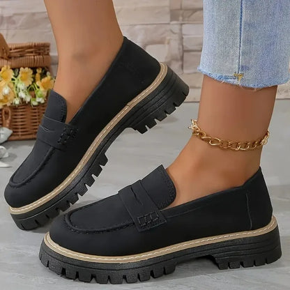 Retro Charm British Thick Heel Sandals