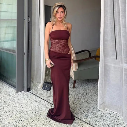 Tuularose Lace Backless Maxi Dress