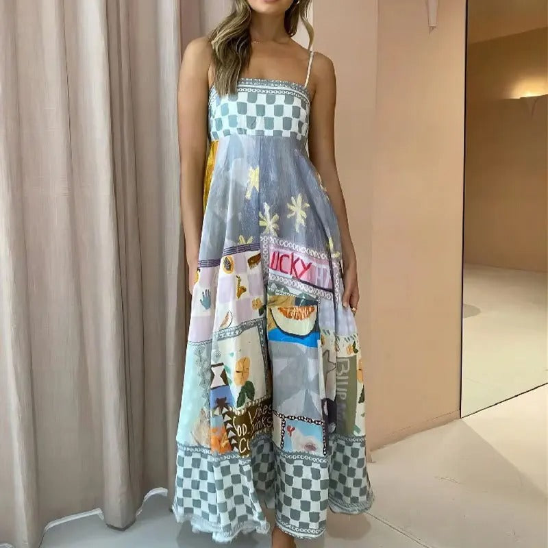Wanderlust Vibes Pleated Summer Dress