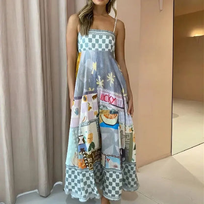 Wanderlust Vibes Pleated Summer Dress