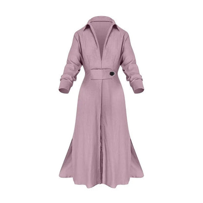Elegance Defined Lapel Office Maxi Dress