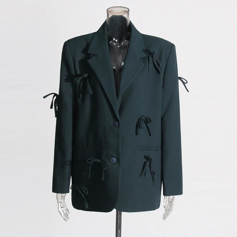 Bowknot Patchwork Blazer for Women