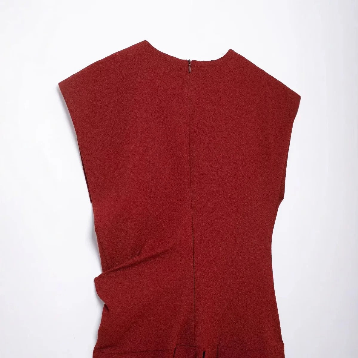 Asymmetric Ruched Waist Slim Dress
