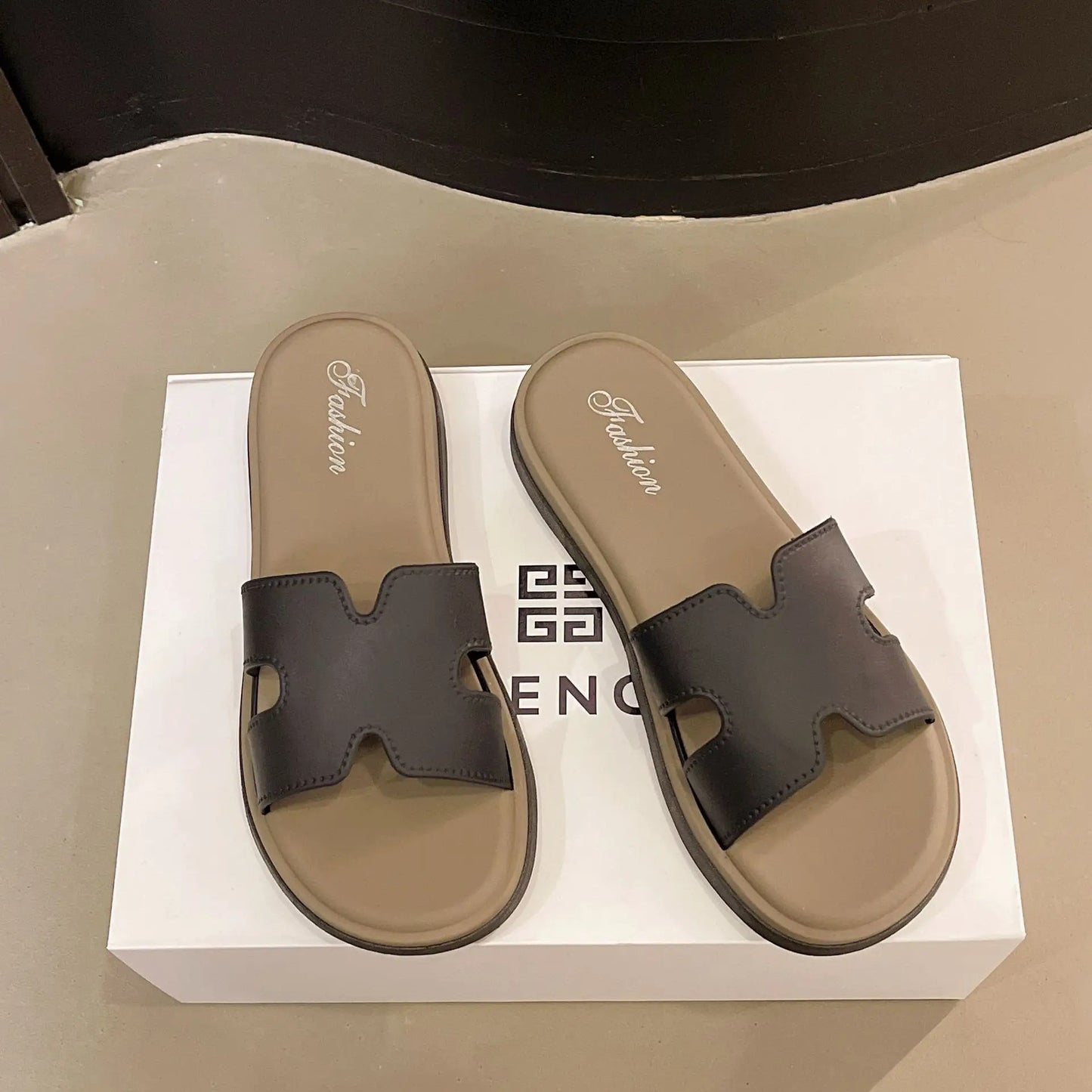 Retro Korean Style Soft Slip-On Sandals