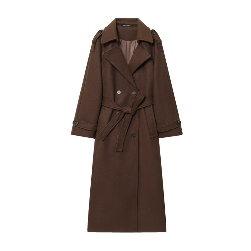 Women Double style Long Wool Coat