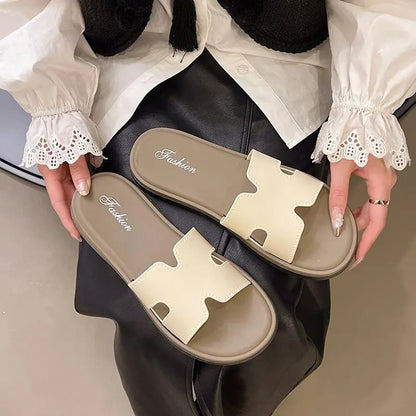 Retro Korean Style Soft Slip-On Sandals