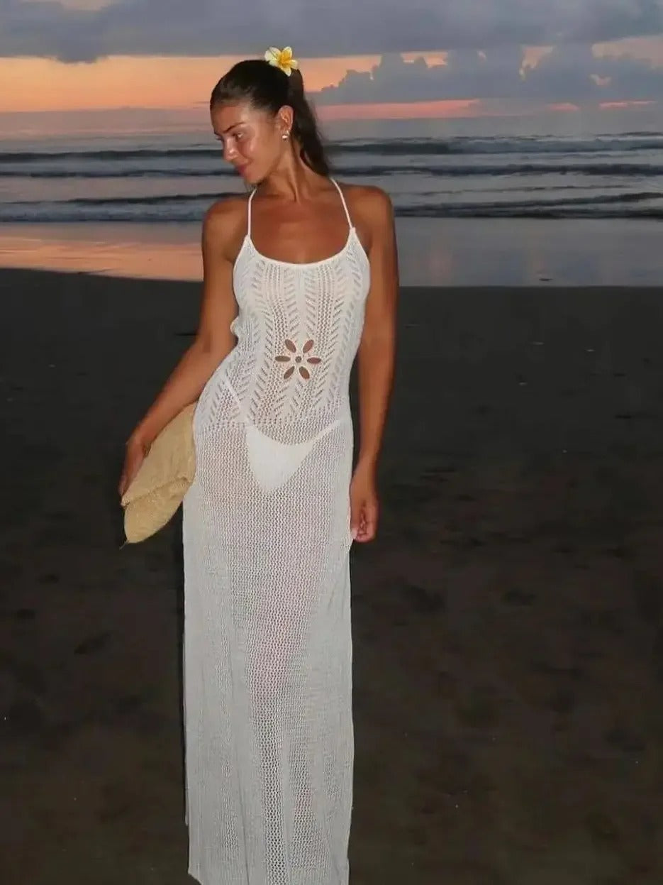 Mesh Knit Bikini Cover-Up Dress