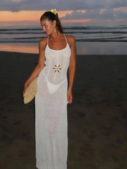 Mesh Knit Bikini Cover-Up Dress