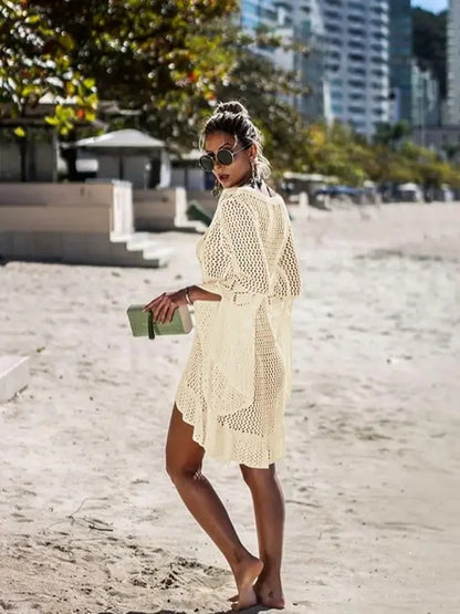 Mesh Knit Bikini Cover-Up Dress