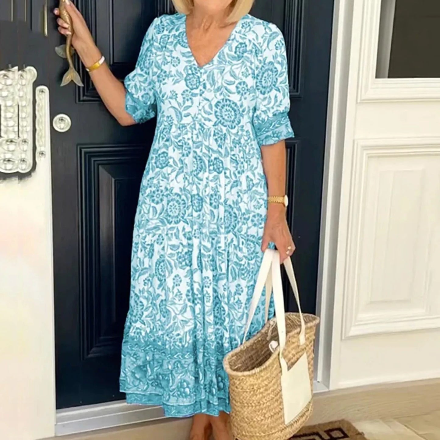 Floral Boho Wrap Maxi Dress