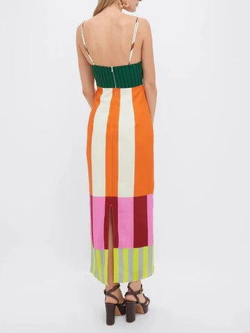 Rainbow Stripes Boho Party Dress