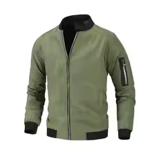 Solid Color Bomber Jacket for Men