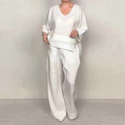 LinenFlow Casual Wide-Leg 2-Piece Set