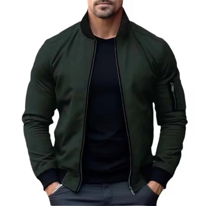 Solid Color Bomber Jacket for Men