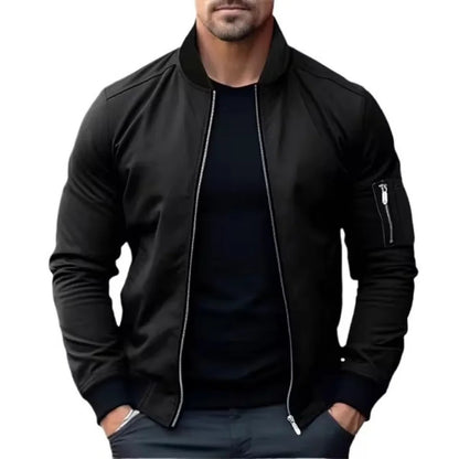 Solid Color Bomber Jacket for Men