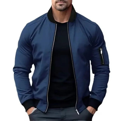 Solid Color Bomber Jacket for Men