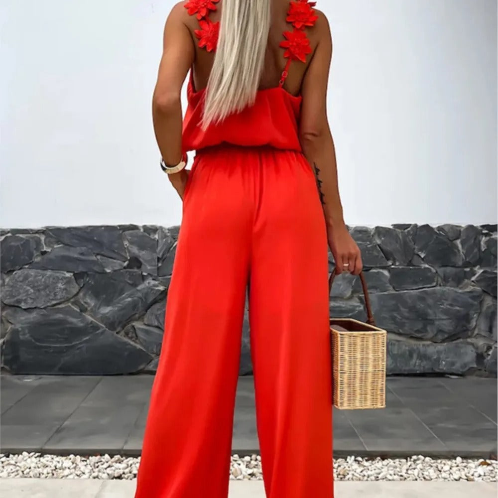 Elegant Holiday Strap Jumpsuit
