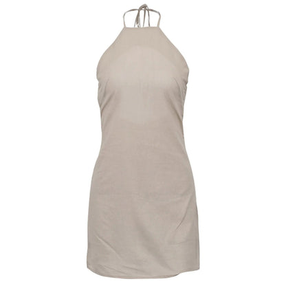 LuxeBack Off-Shoulder Halterneck Dress
