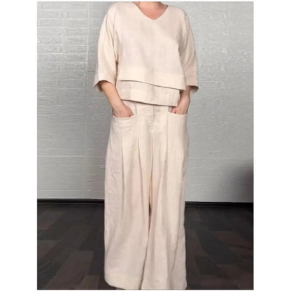 LinenFlow Casual Wide-Leg 2-Piece Set