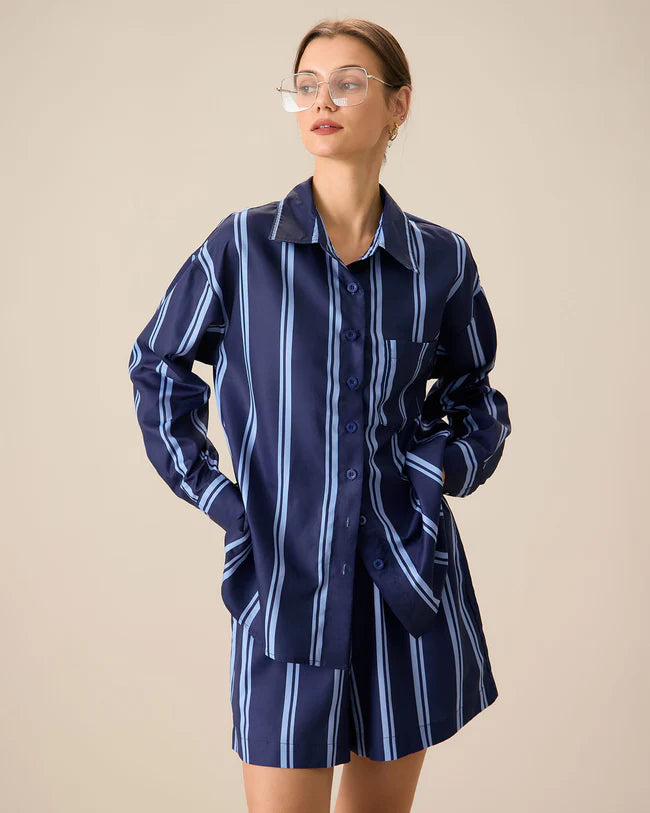 ChicStripe Vintage Long Sleeve Romper